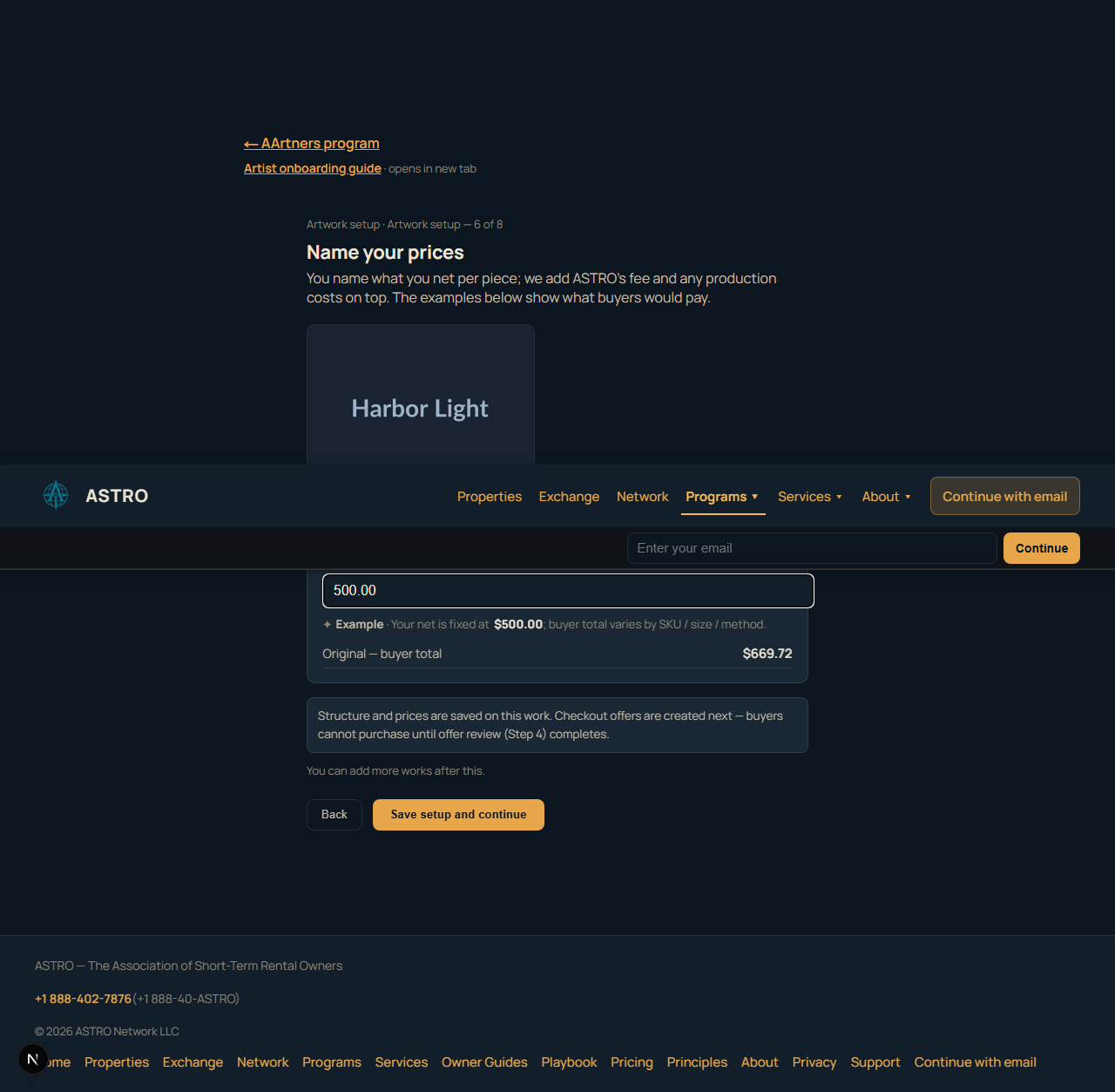 Step 3F — Name your prices
