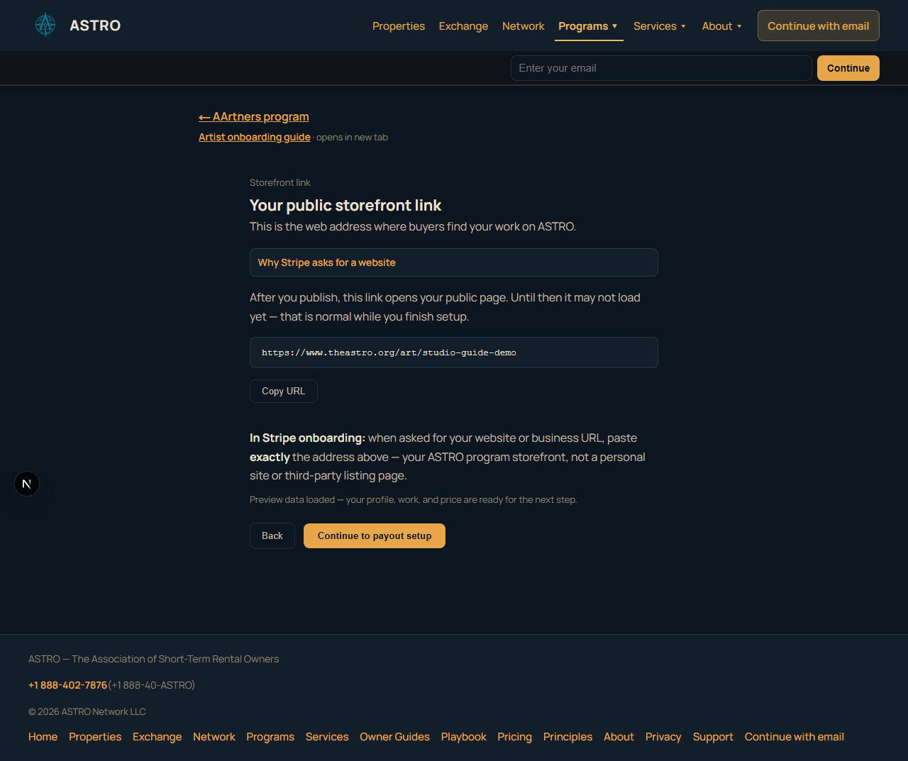 Storefront link