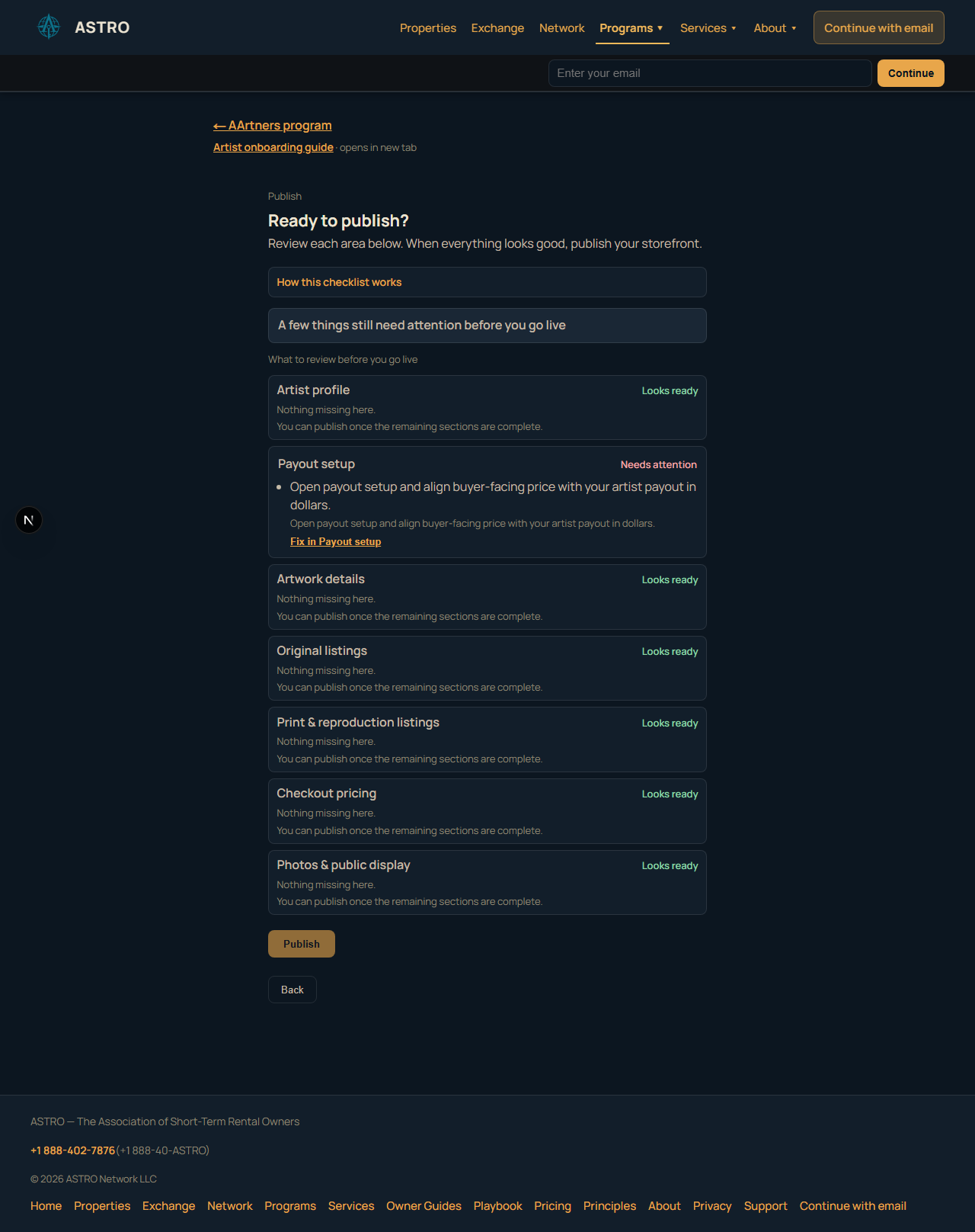 Publish — Needs attention
